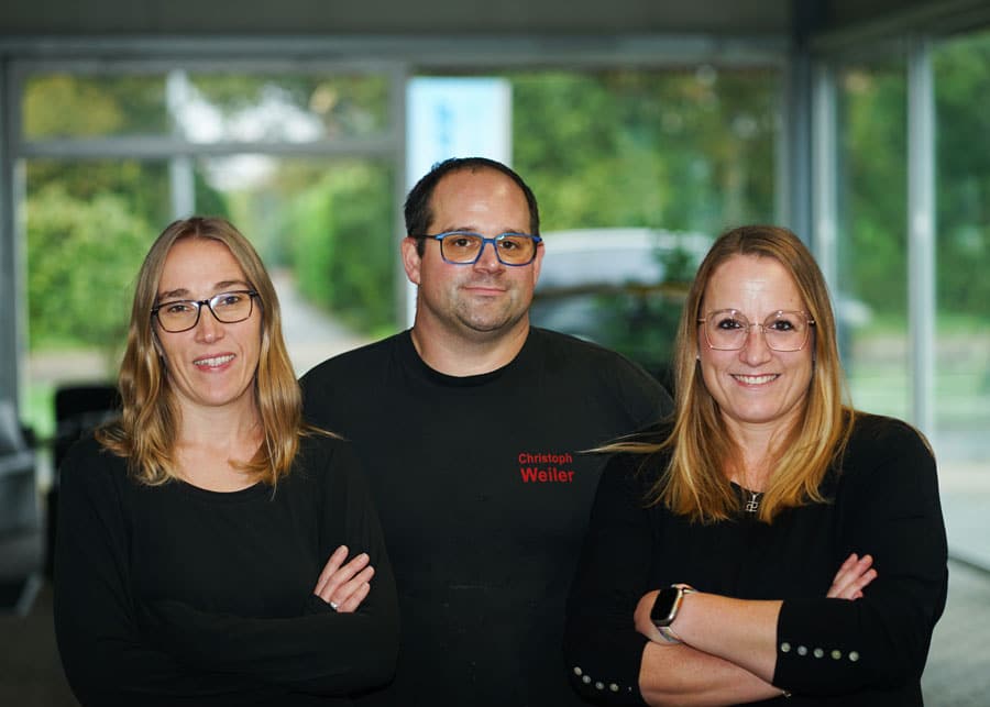 Geschäftsführung vlnr.: Kathrin Weiler, Christoph Weiler, Sandra Weiler